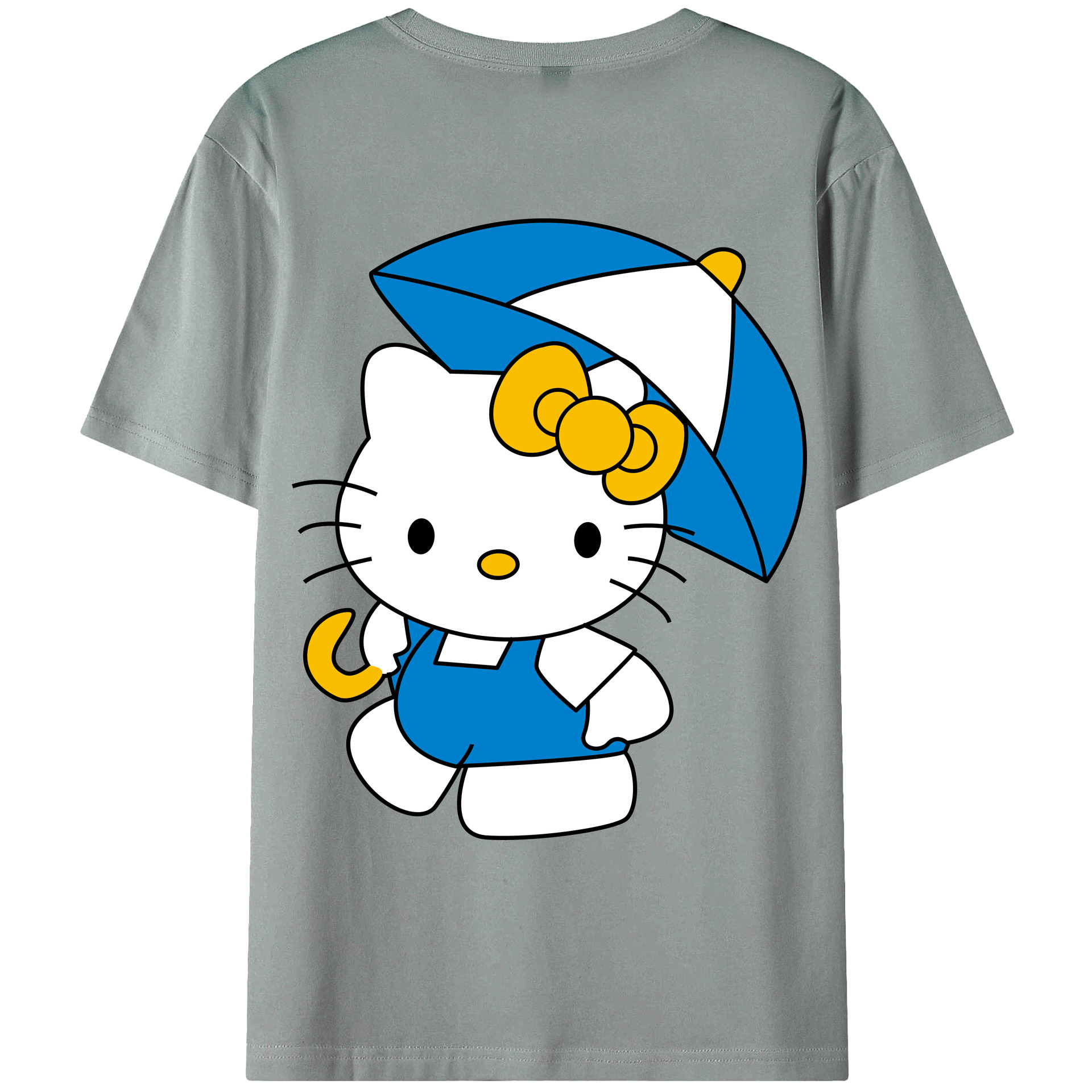 （画像用） Hello Kitty ハローキティ 綿100％ メンズ半袖Tシャツ（バックプリント） 通気性